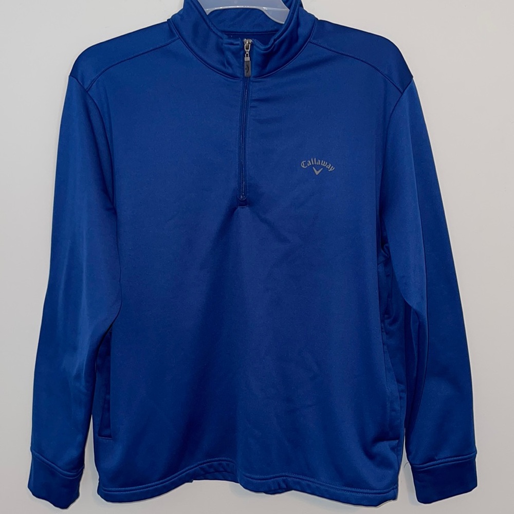 Callaway Mens Long Sleeve 1/4 Zip Blue Golf Jacket Size Large - Picture 2 of 10